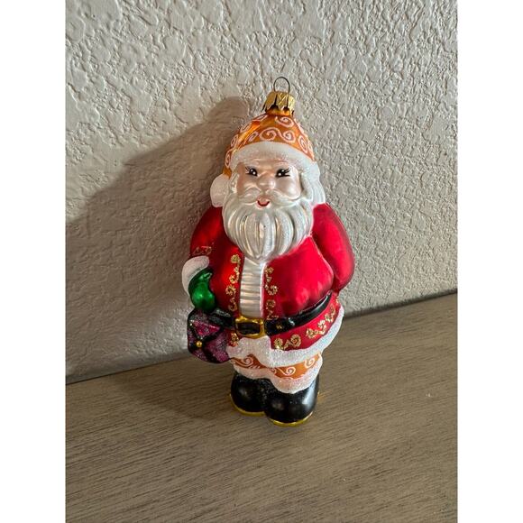 Collector's Series Santa Clause Blown Glass‎ Christmas Tree Ornament - Picture 1 of 4